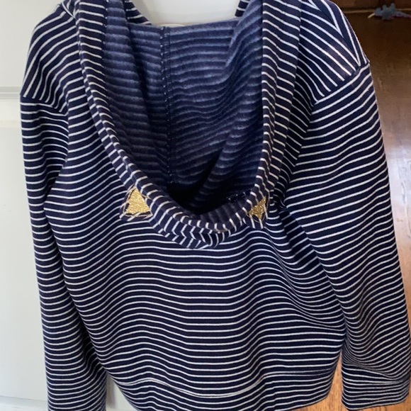 Crewcuts girls blue and white hoodie with cat ears- size 8 - Picture 3 of 3